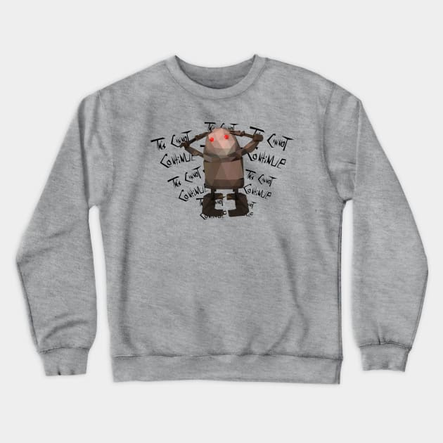 This Cannot Continue - NieR Robot Crewneck Sweatshirt by hoodwinkedfool